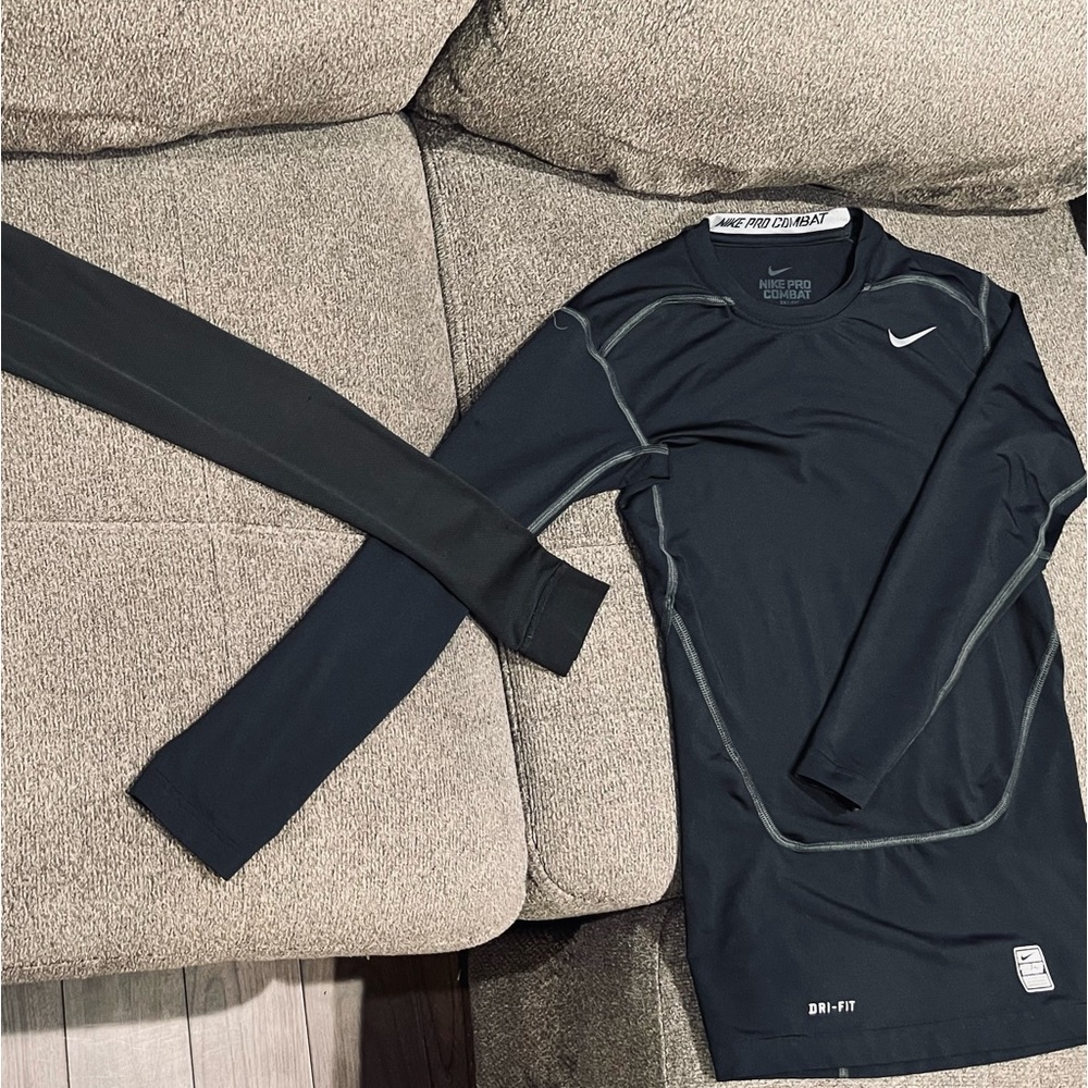 Women’s black Nike (Pro Combat- dri fit) long sleeve shirt